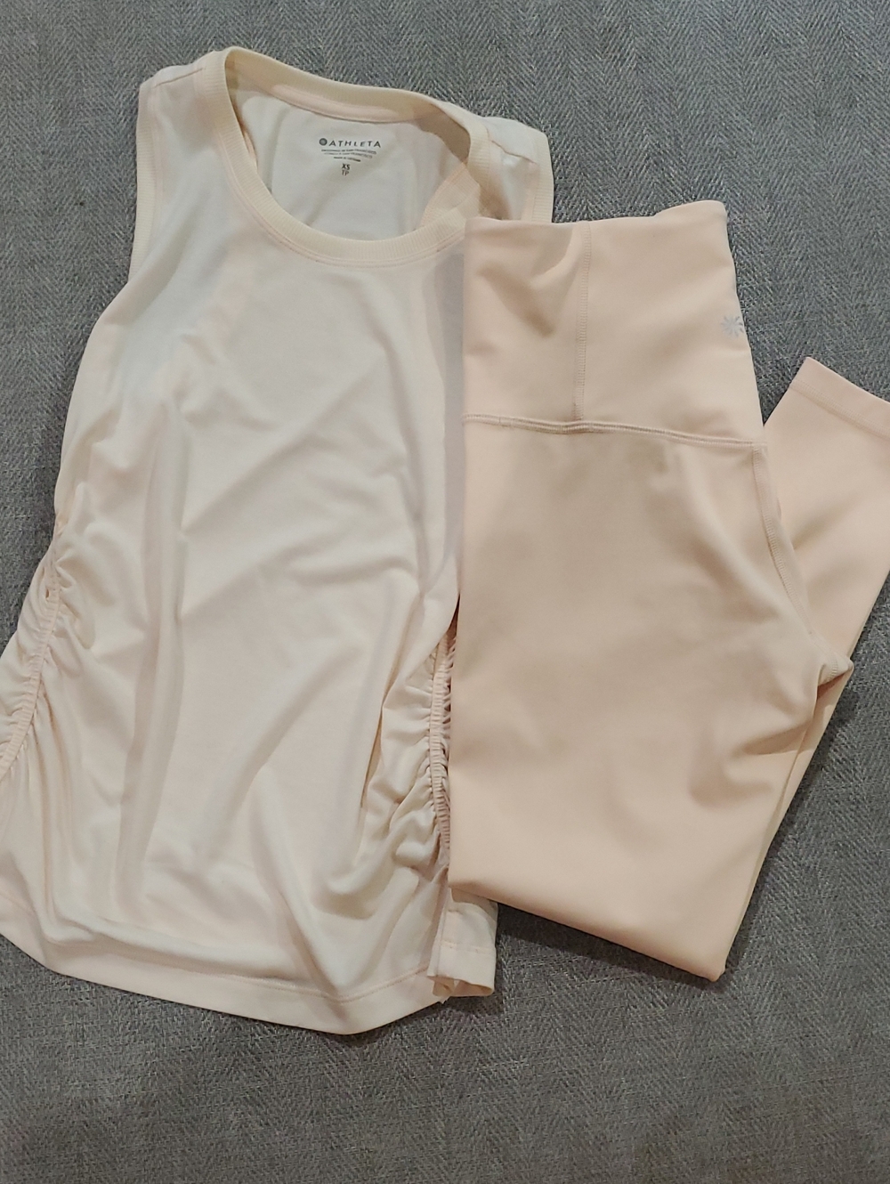 Athleta Creamsicle Ruched Side Tank Top & Matching Legging